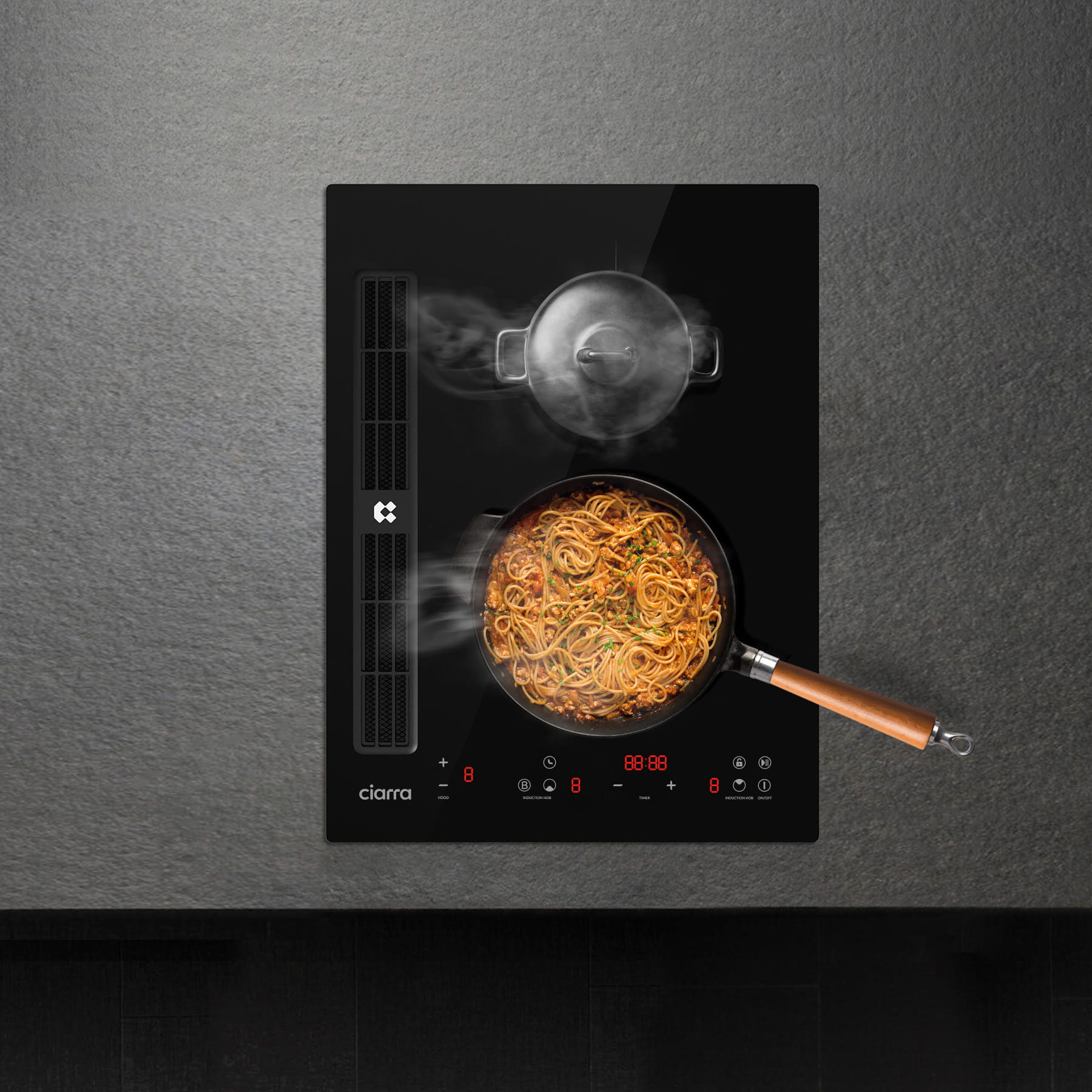 piano induzione con cappa integrata