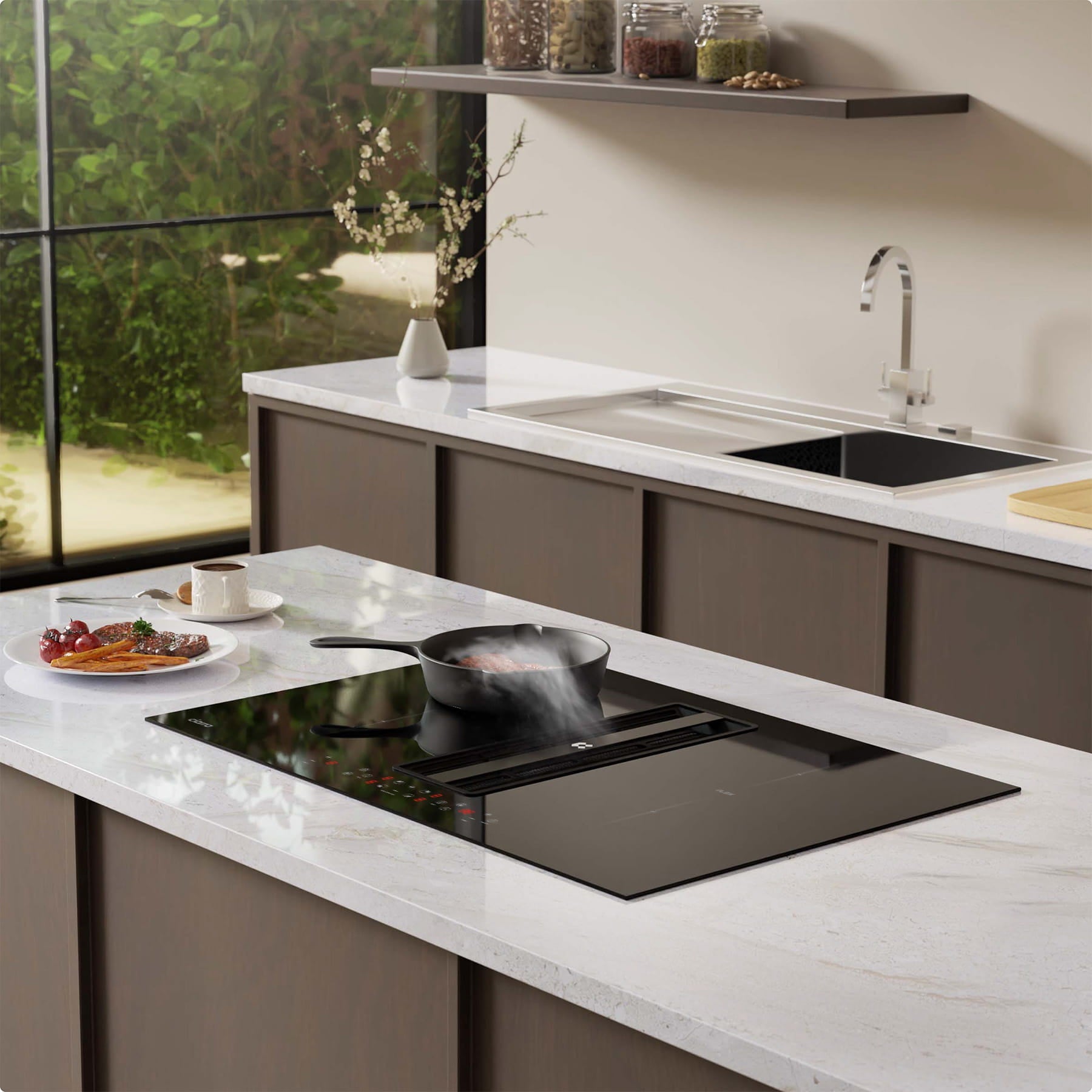 Piano a induzione con cappa