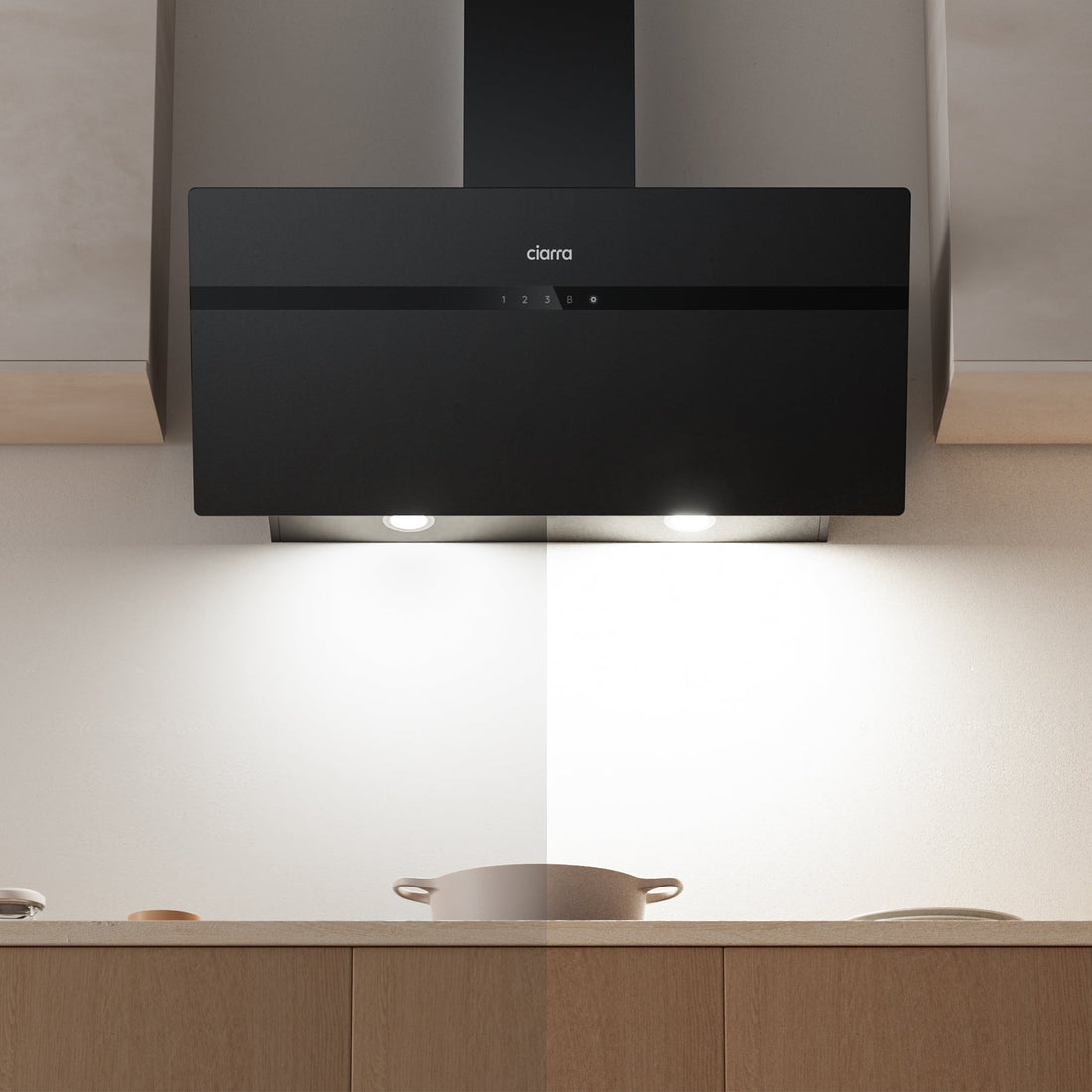 Ciarra | Cappa da 90 cm nera
