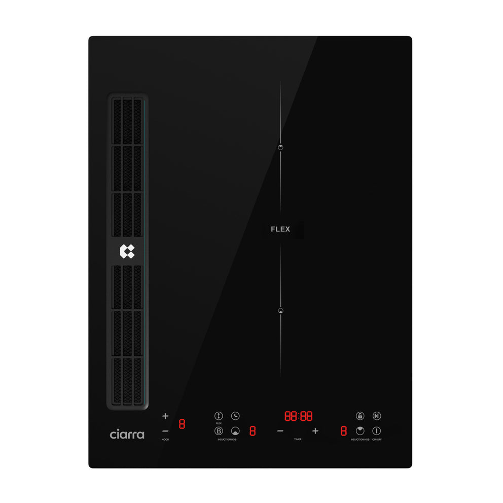 Ciarra ONE Piano ad Induzione con Cappa Integrata Domino 390 mm con Sistema Plasma⁺ Integrato CBBEH392BF-OW