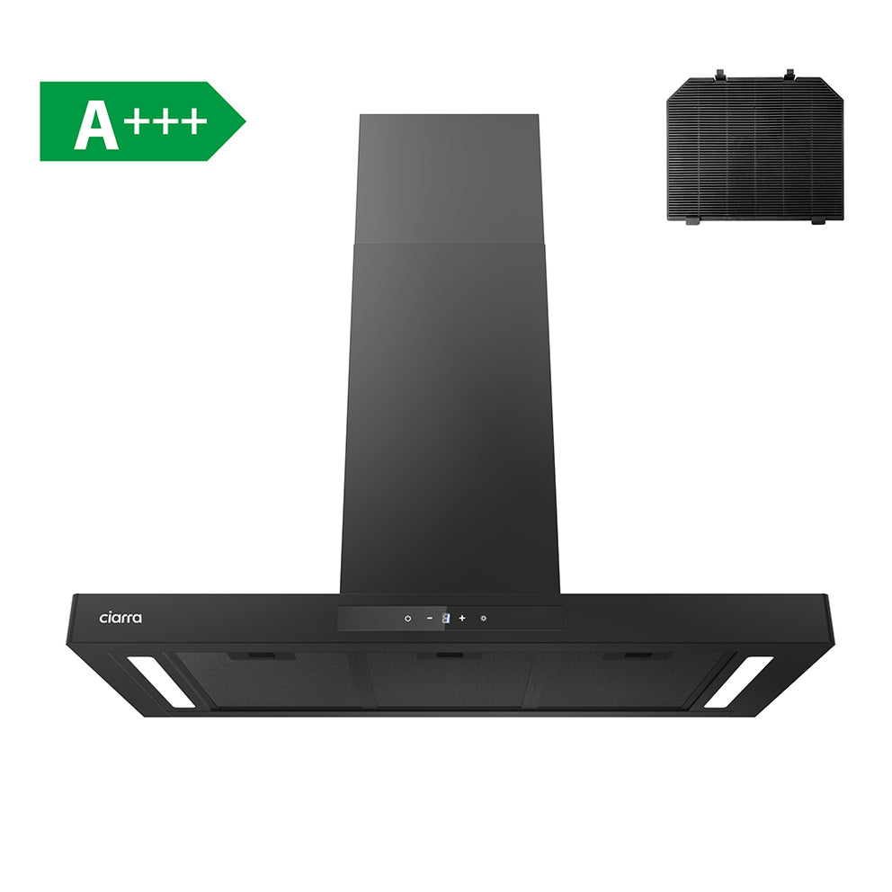 CIARRA Flat Cappa da cucina intelligente per montaggio a parete da 90cm Wi-Fi e controllo touch CBCB9102P-OW