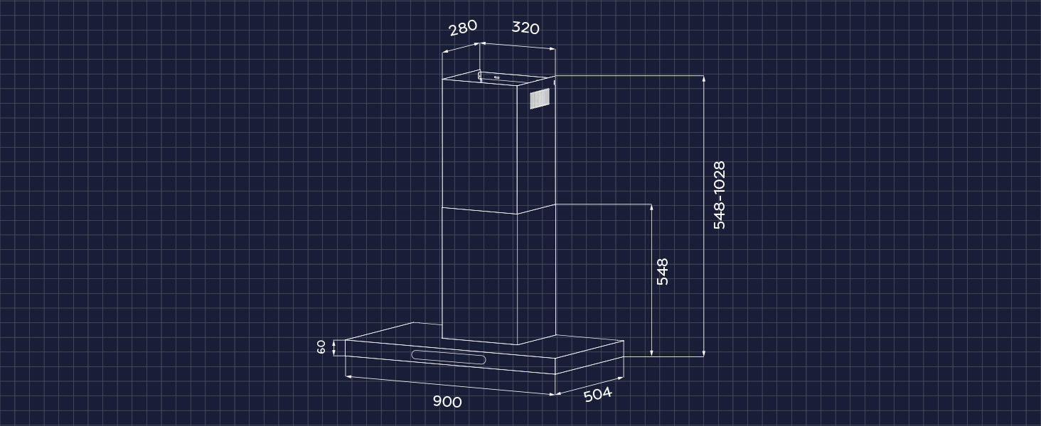 Cappa Parete 90 cm