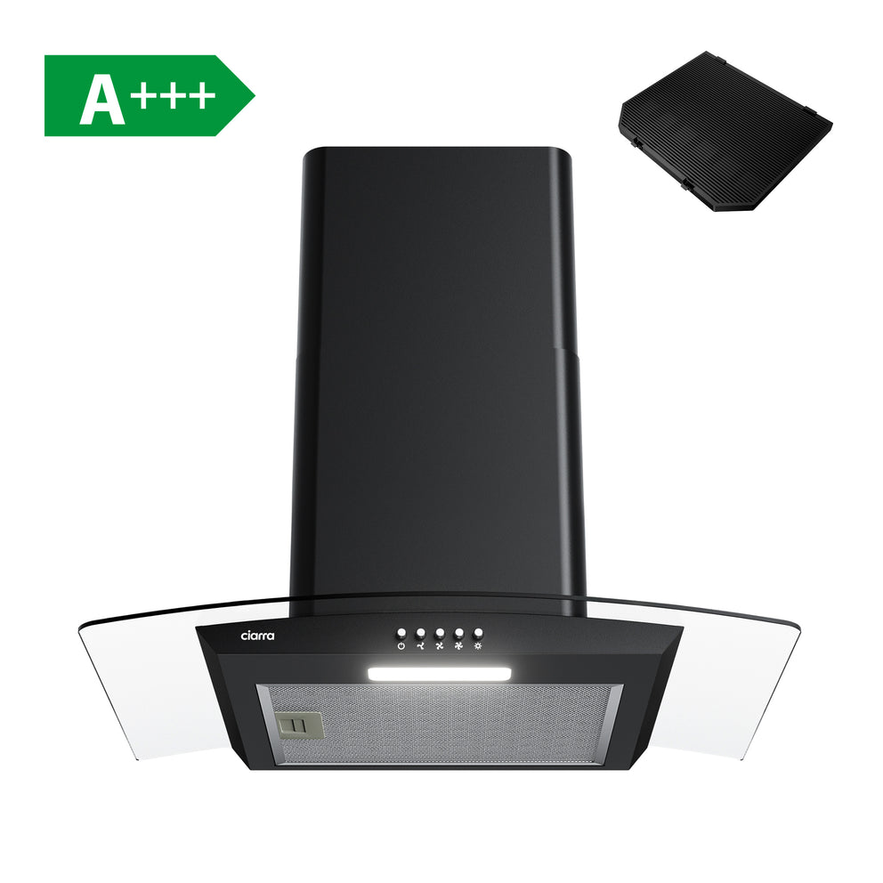 Ciarra Cappa In Vetro Curvo 60cm A+++ CBCB6506B-OW