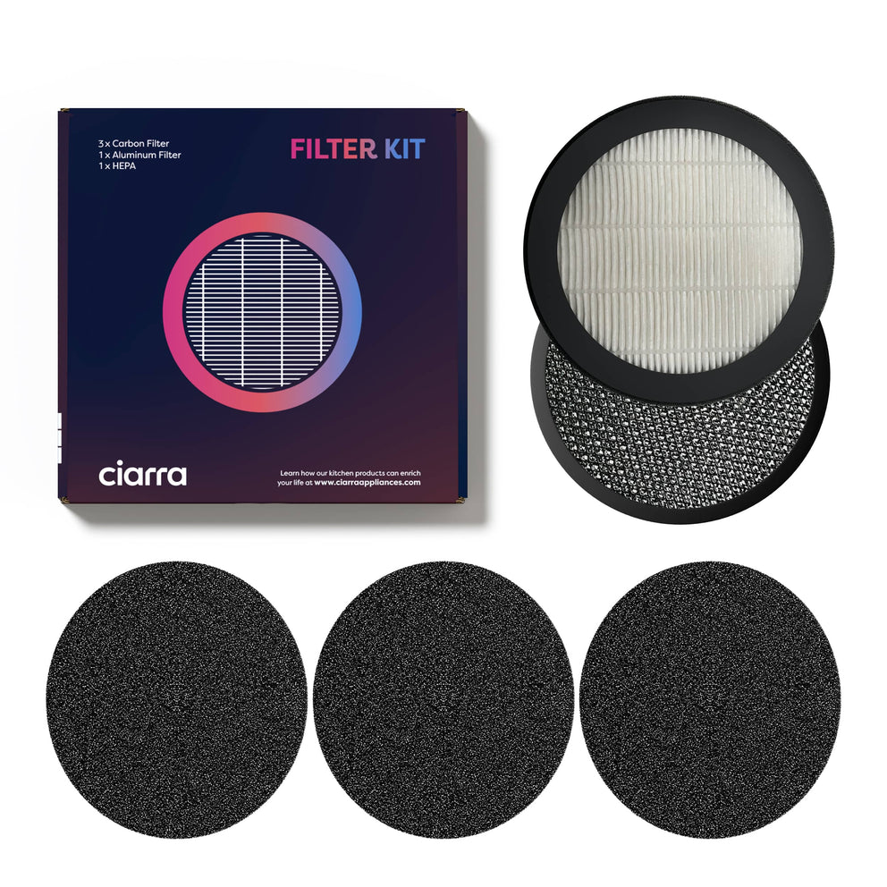 Ciarra HOOD TO GO Set filtri di ricambio CBCF008S-OW & CoverPlus | Garanzia estesa di 1 anno