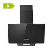 CIARRA Cappa Parete Cappa Aspirante Nera 60 cm, Vetro Nero, Classe A, Comandi a Pulsante CAB6750
