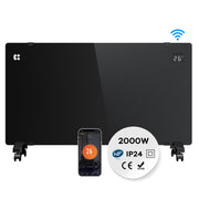 Ciarra Termoconvettore WiFi 2000W IP24 Nero con Ruote e Timer 20m² CBHX20-B