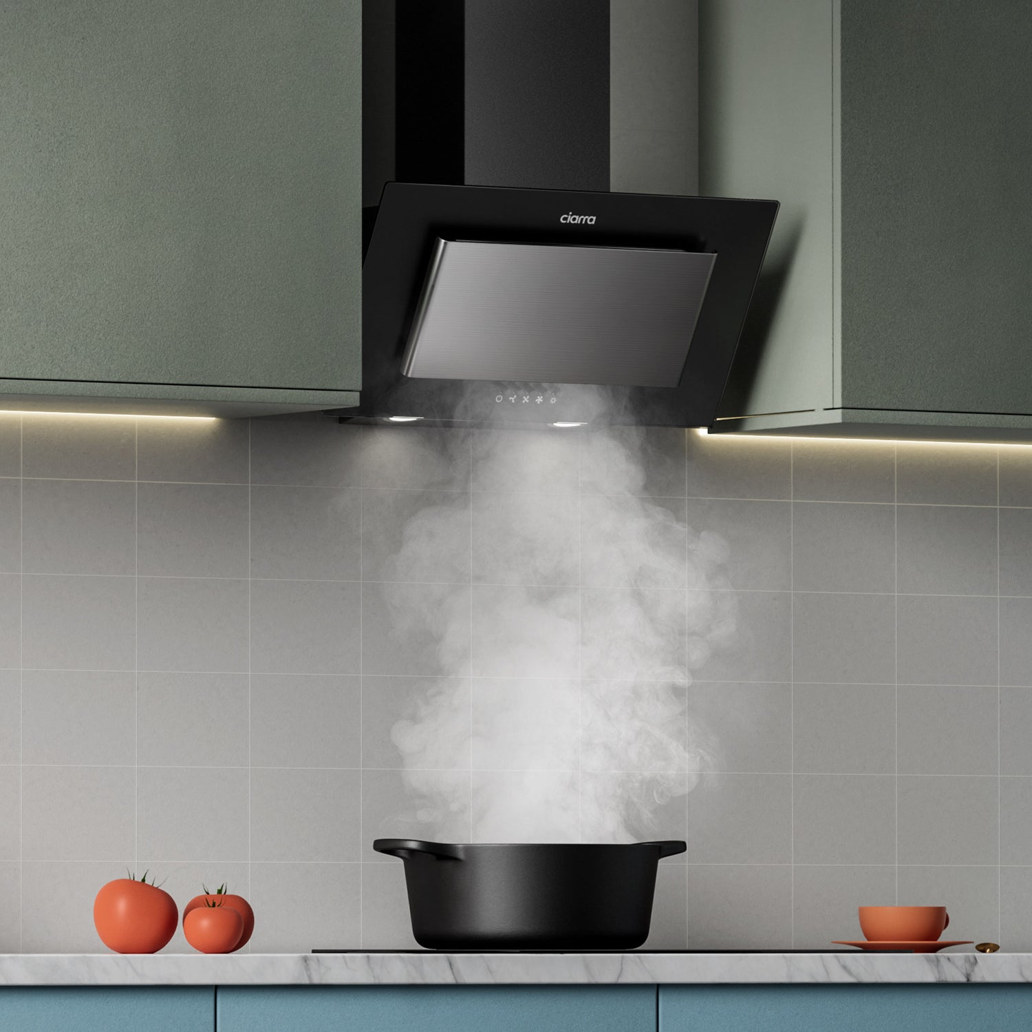 CIARRA Cappa Ad Angolo Da Parete 60cm CBCB6736D-OW