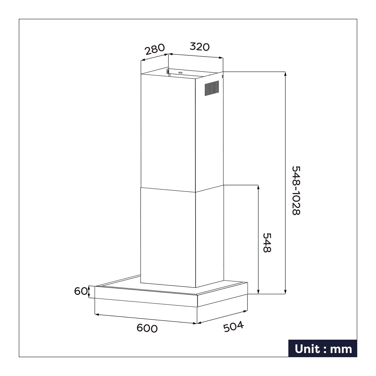 CIARRA Cappa Aspirante Touch Control 60cm CBCS6102-OW
