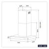 CIARRA Cappa Da Parete 60cm Con Aspirazione A 3 Velocità CBCS6125-OW