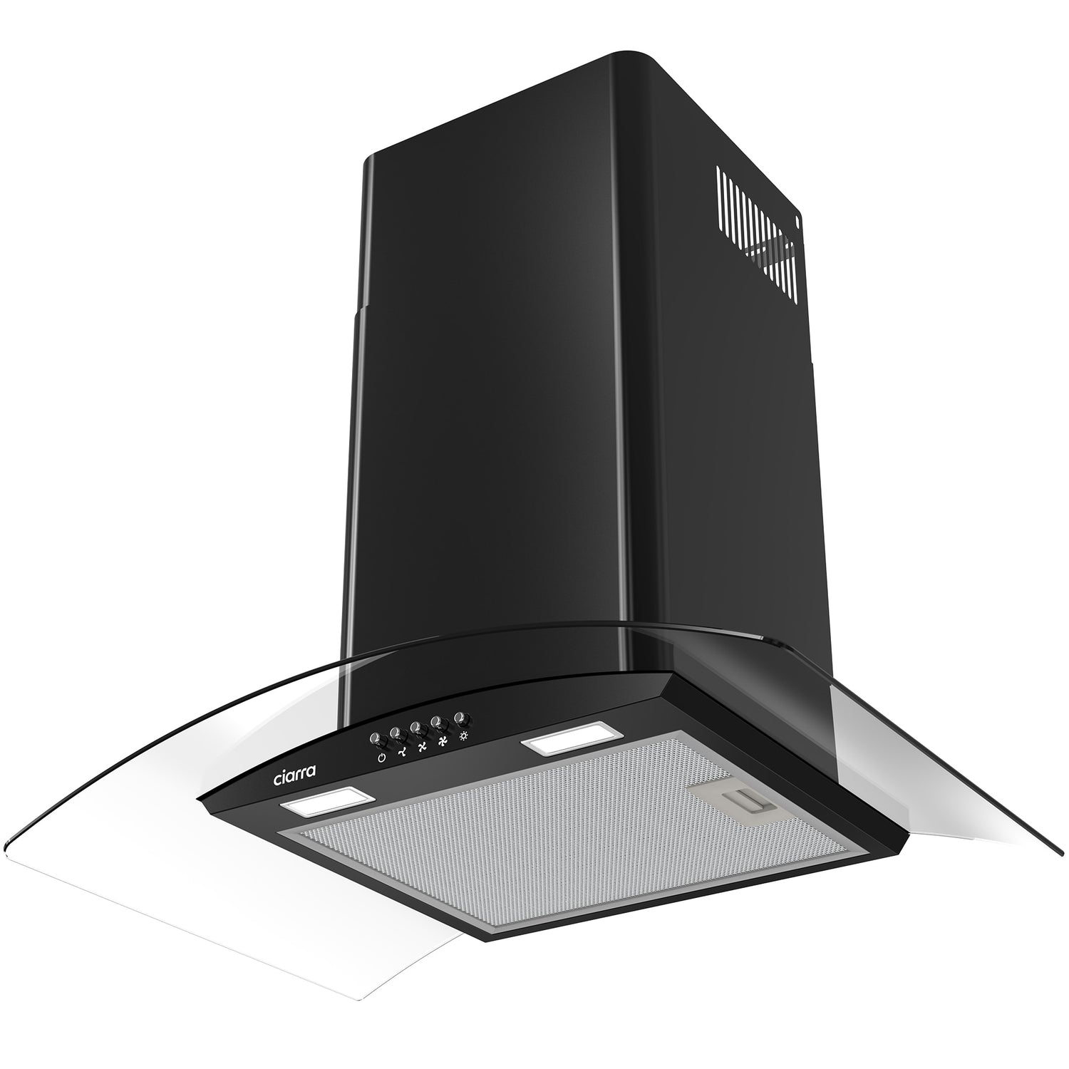 CIARRA Cappa In Vetro Curvo 60cm CBCB6506C-OW