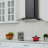 CIARRA Cappa In Vetro Curvo 60cm CBCB6506C-OW