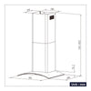 CIARRA Cappa In Vetro Curvo 60cm CBCB6506C-OW