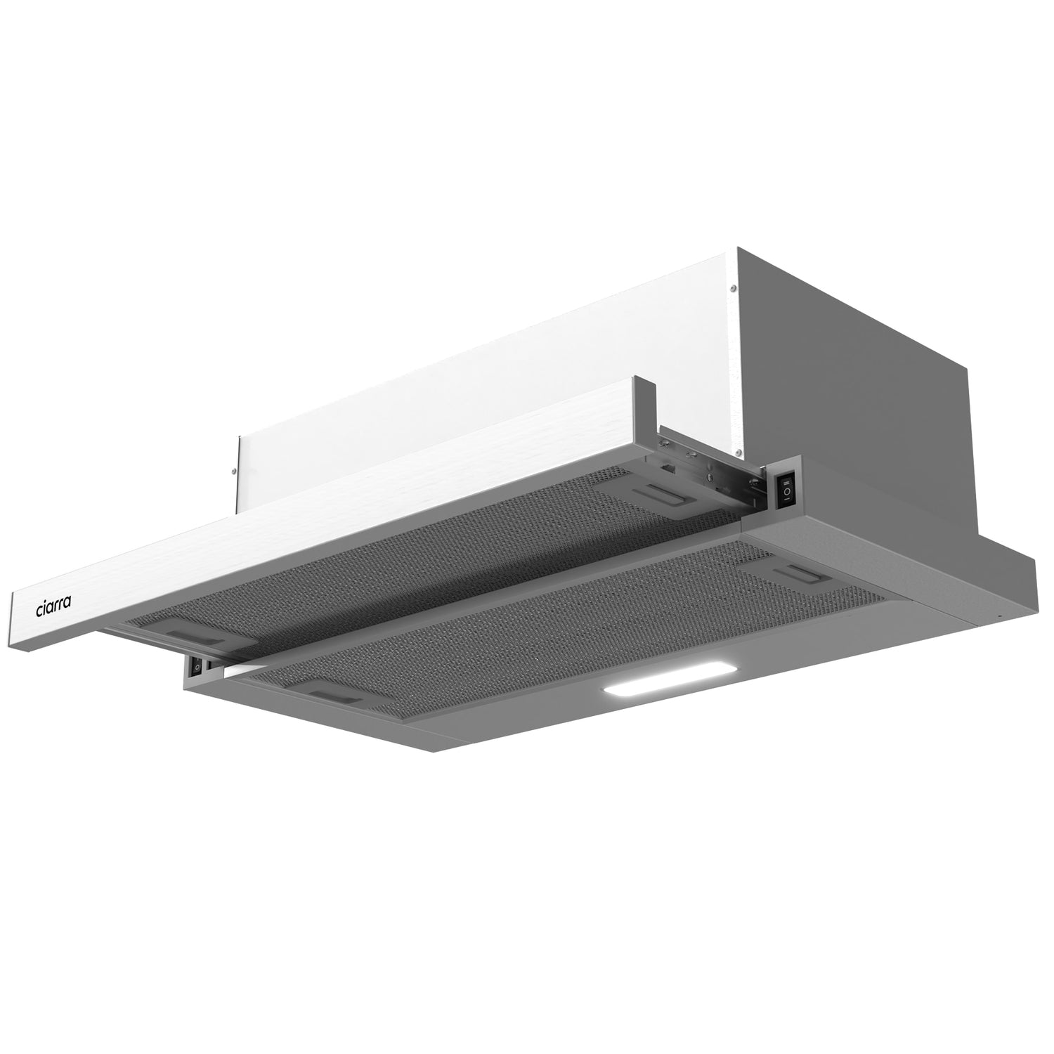 CIARRA Cappa Sottopensile Telescopica/Scorrevole 60 cm con 2 Velocità CBCS6906D-OW