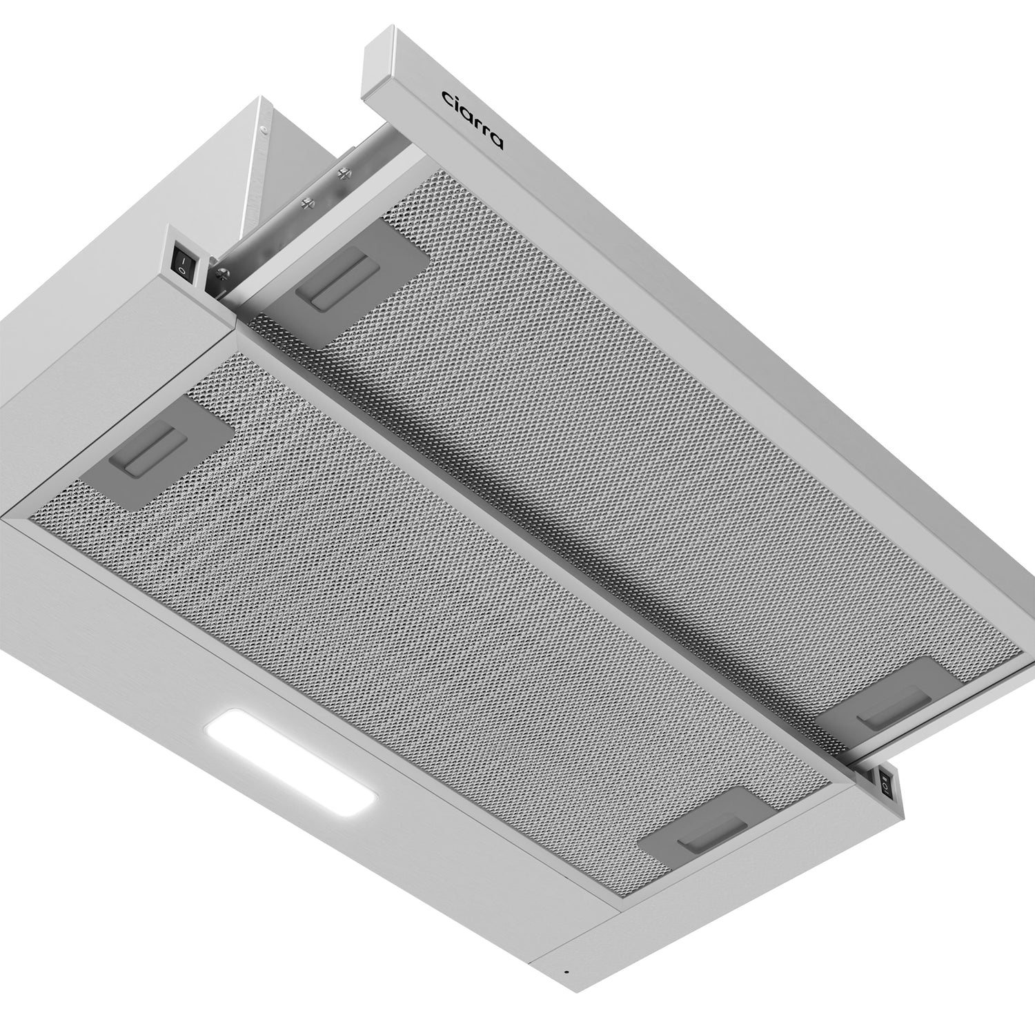 CIARRA Cappa Sottopensile Telescopica/Scorrevole 60 cm con 2 Velocità CBCS6906D-OW