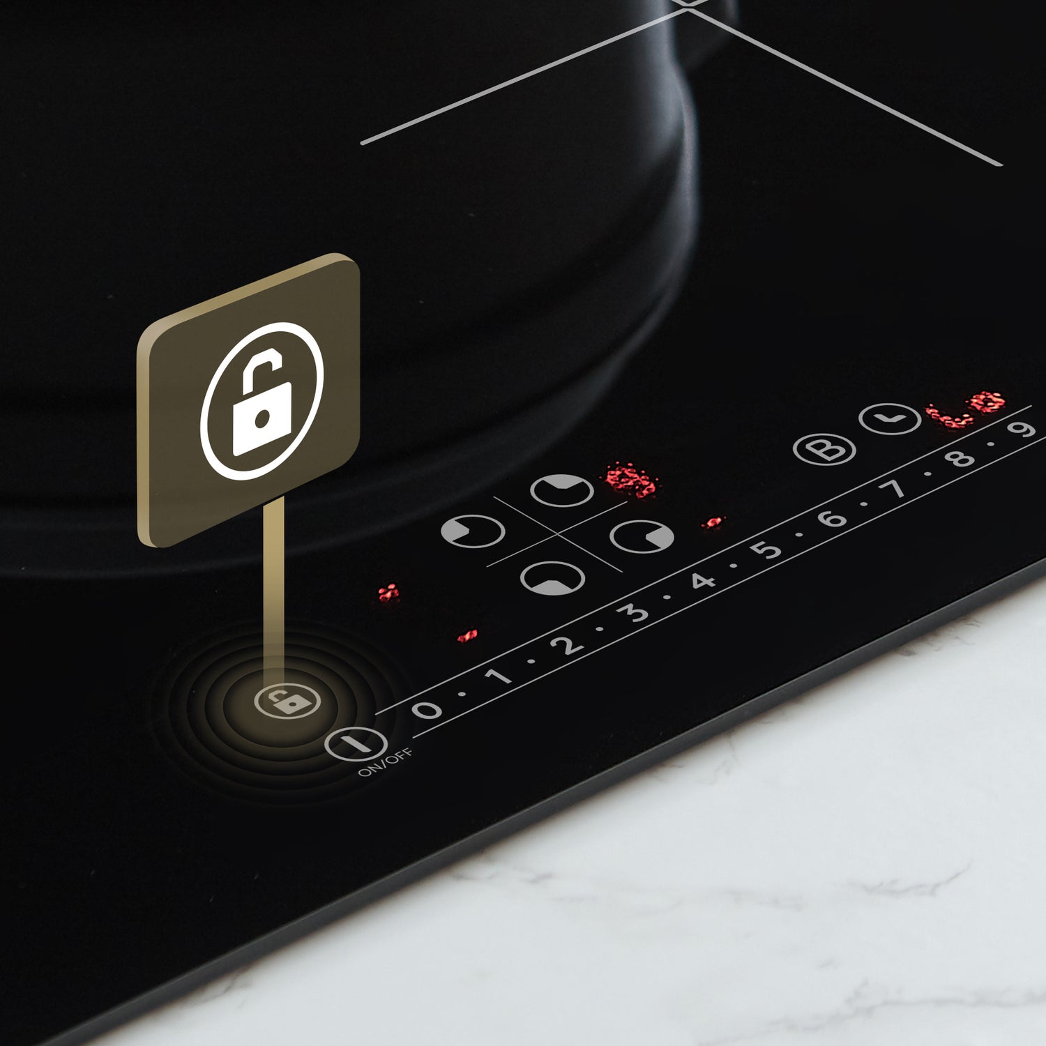 CIARRA Piano Cottura Induzione Incasso 4 Zone Con Boost CBBIH4B-OW