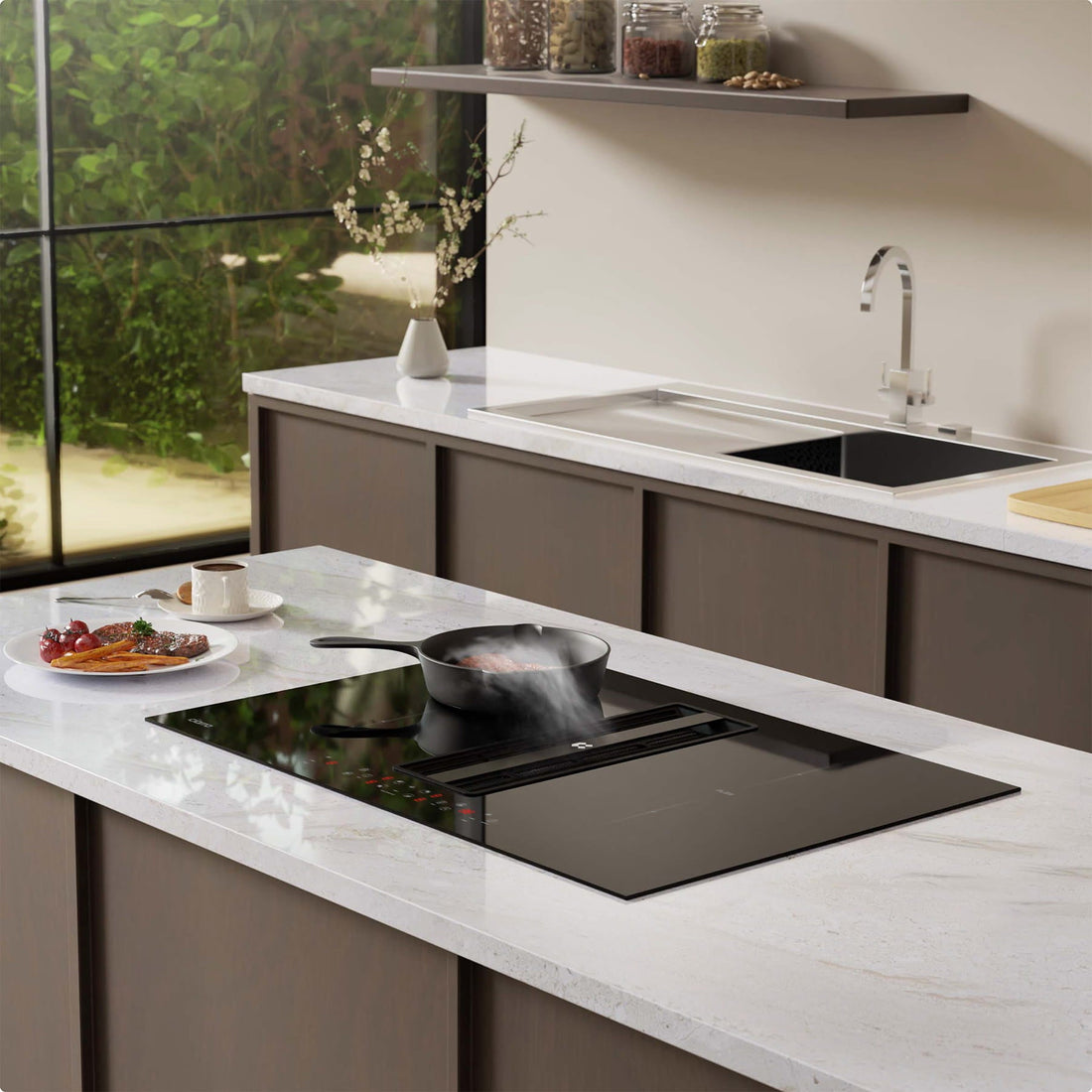 Piano a induzione con cappa