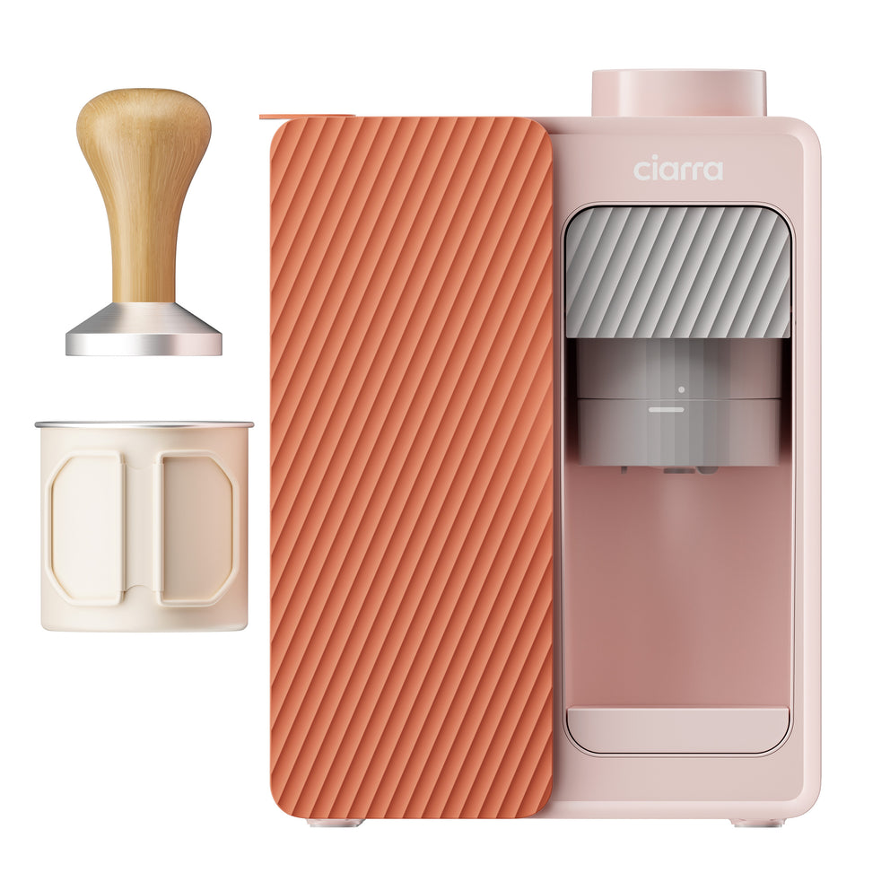 Ciarra BloomBox Macchinetta Espressiera Macchina da Caffè Espresso Portatile 15Bar, Controllo Temperatura 3 Livelli, Eco-Sostenibile Senza Capsule, Beccuccio Anti-Polvere, Casa & Outdoor