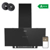 Ciarra Cappa Aspirante Inclinata 90 cm A+++ Cappa da Cucina Vetro Nero Smart WiFi CBCB9763A