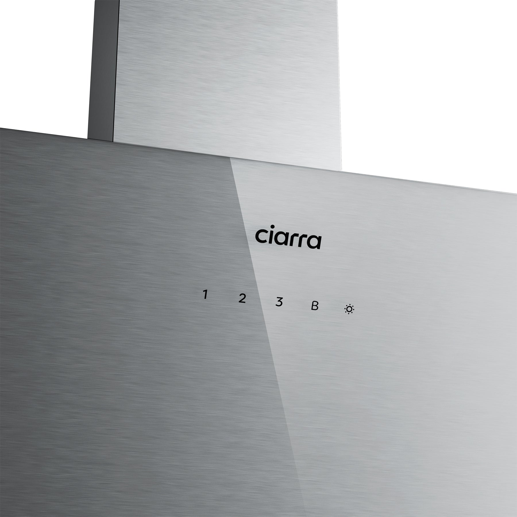 CIARRA Cappa Verticale in vetro argento spazzolato da 90 cm con controllo touch A+++ CBCS9736H-S