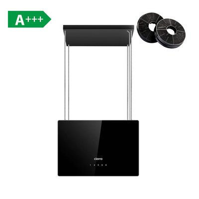 CIARRA Cappa a Isola Smart 48cm, Design Sospeso Moderno, Controllo App WiFi e Touch, Filtro Carboni Attivi Incluso CBCB4850-OW