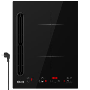 CIARRA ONE Piano Cottura a Induzione con Cappa Integrata 2 Zone 39 cm, Plug & Play con Spina, CBBEH3952-2B