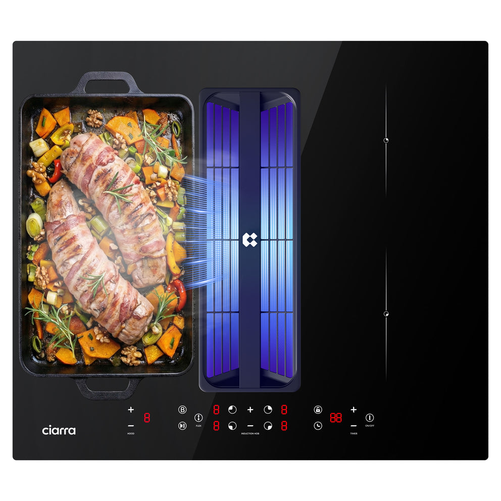 Ciarra ONE Piano ad Induzione con Cappa Integrata Compatto 590 mm con Sistema Plasma⁺ Integrato CBBEH594BBF-OW