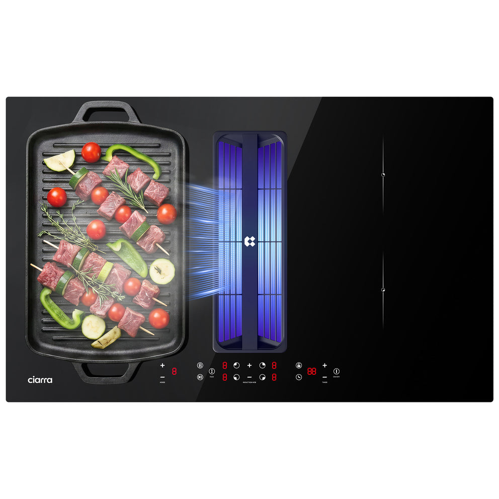 Ciarra ONE Piano ad Induzione con Cappa Integrata Ultra 830 mm con Sistema Plasma⁺ Integrato CBBEH834BBF-OW