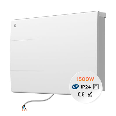 Ciarra Radiatore Elettrico a Inerzia Ceramica Cablato (Senza Spina) – Termosifone da Parete a Basso Consumo con Calore Dolce, Sensore Finestra Aperta (1000W–2000W)
