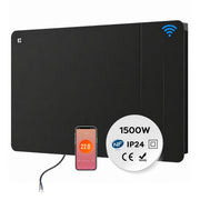 CIARRA Termosifone Elettrico a Basso Consumo Radiatore Elettrico in Ceramica Cablato (Senza Spina) 1500W Nero WiFi, Radiatore Elettrico con Cuore in Ceramica
