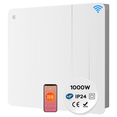 CIARRA Radiatore Elettrico in Ceramica WiFi – Termosifone a Inerzia Secca di Design per Casa (1000W/1500W/2000W)