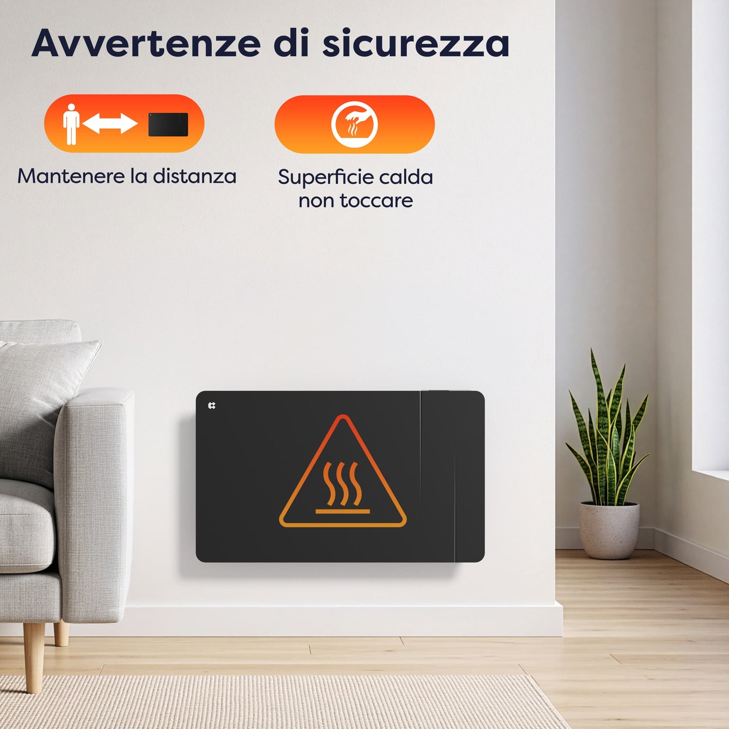 Radiatore in ceramica senza ventola CIARRA per calore silenzioso