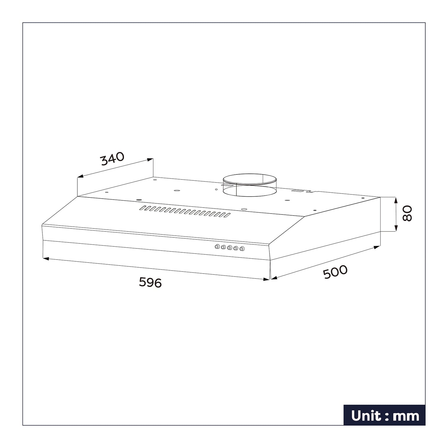 CIARRA Cappa da Cucina Integrata 60cm CBCS6903-OW