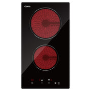 Ciarra Piano cottura in vetroceramica da incasso 29 cm con 2 zone, controllo touch, blocco bambini, piano cottura elettrico da 3000 W, CRGDBCH302T-OW