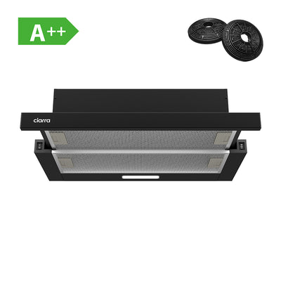 Ciarra Cappa a Incasso Sottopensile Telescopica/Scorrevole 60 cm con 2 Velocità CBCB6906D-OW