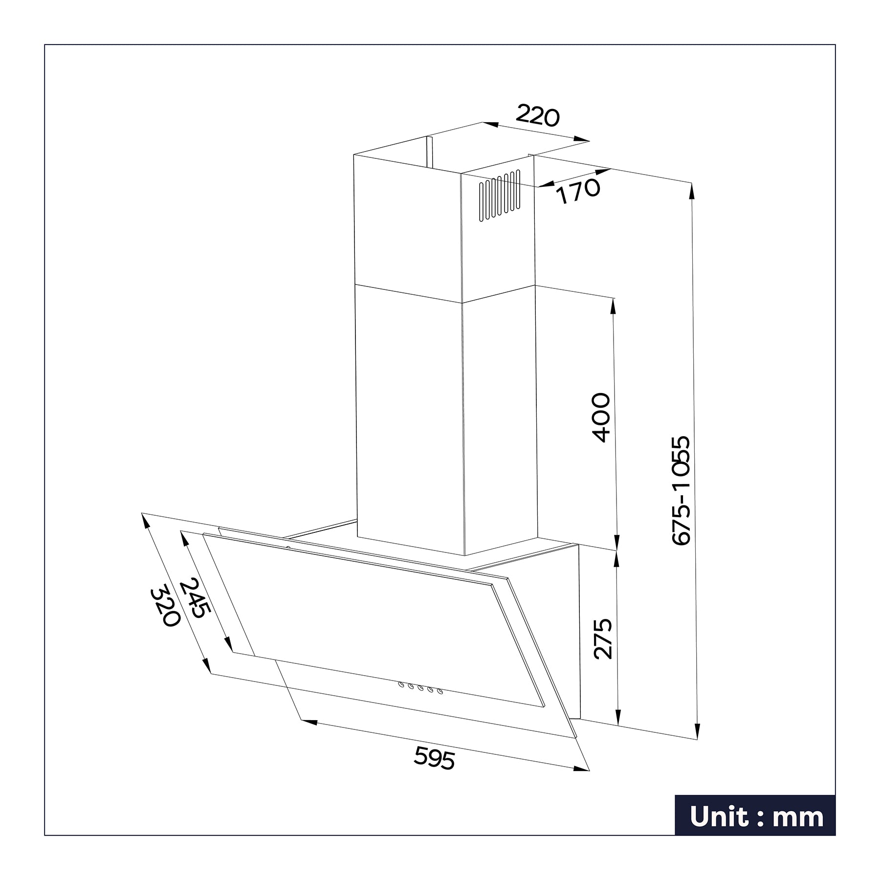 Cappa Aspirante Ciarra Inclinata 60cm | Classe A++ | 350m³/h | Nera | Con Filtri A Carbone - Foto 5