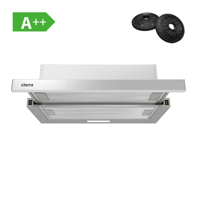 Ciarra Cappa Incasso Sottopensile Telescopica/Scorrevole 60 cm con 2 Velocità CBCS6906D-OW